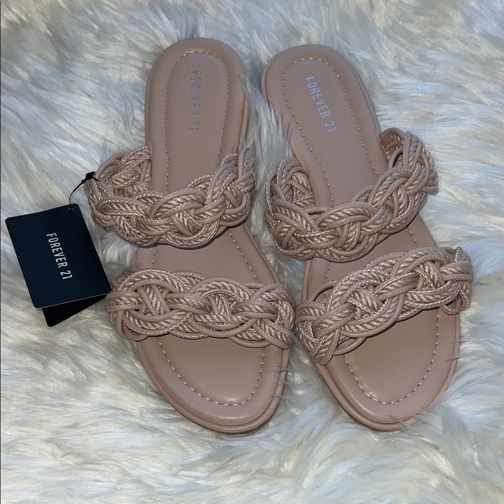 Forever 21 Women's Braided Beige Sandals